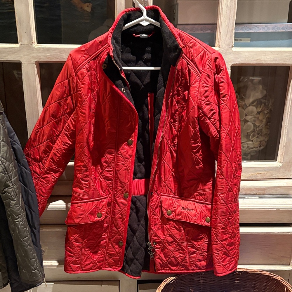 Barbour Bright Red Quilted Jacket